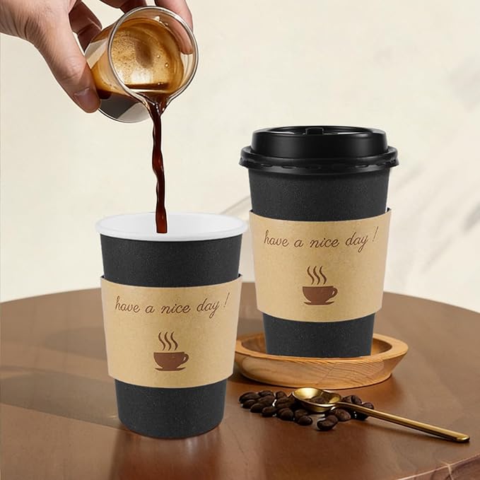 Clawsoff 100 Pack 12 oz Disposable Paper Coffee Cups - Image 7