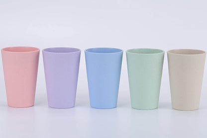 Wheat Straw Unbreakable Cup | 16 oz Reusable Water Drinking Glasses Sets of 5 | - Image 3