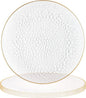 PARTY BARGAINS 13-Inch Charger Plates - 4 Pack, Hammered Clear Gold Rim, Heavy-Duty Disposable Chargers for Elegant Dining - Ideal for Weddings and Formal Events