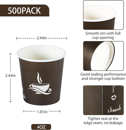 LITOPAK 500 Pack 4 oz Paper Cups, and Events - Image 2