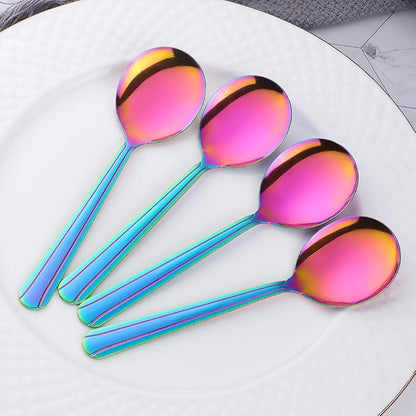 Bouillon Spoons Set of 12, 5.9 Inch Stainless Steel Soup Spoon, Metal Round - Image 3