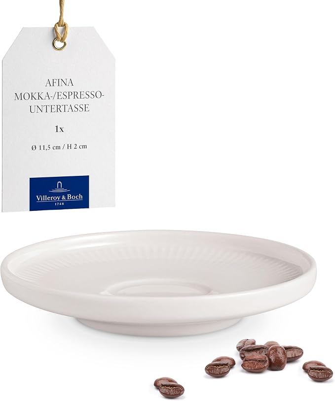 Villeroy & Boch Afina Espresso Cup Saucer, Premium Porcelain, Made in Germany by Unknown