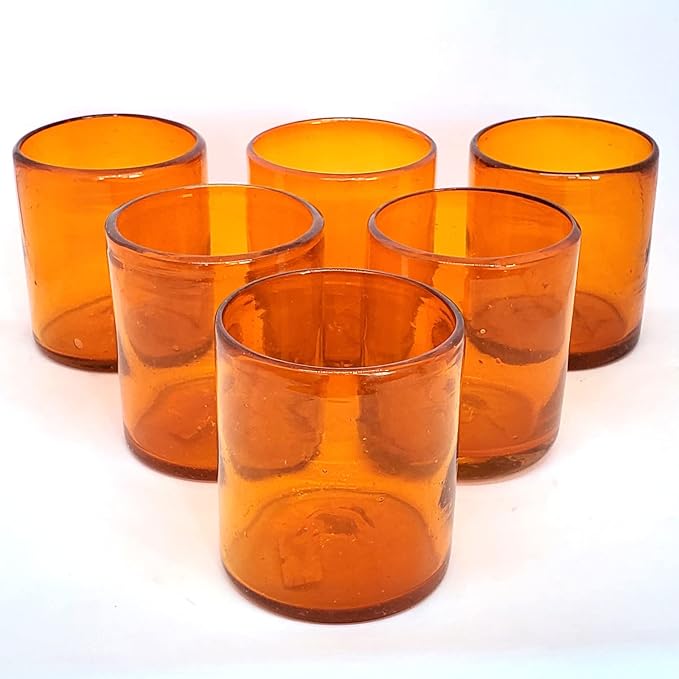 Solid Orange 9 oz Short Tumblers, Recycled Glass, Toxin-Free - Image 5