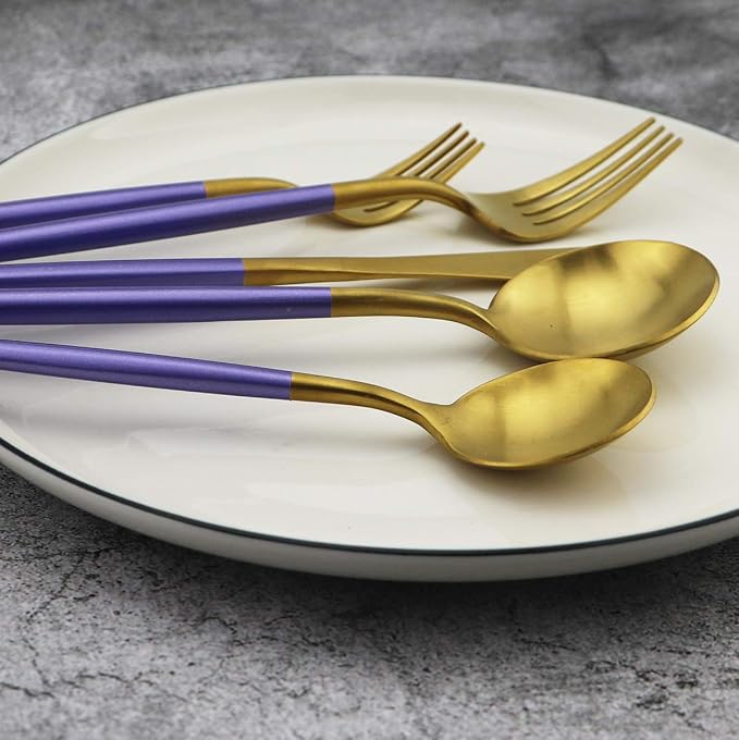 20-Piece 18/10 Stainless Steel Flatware Silverware, Luxury Dinnerware Set - Image 5