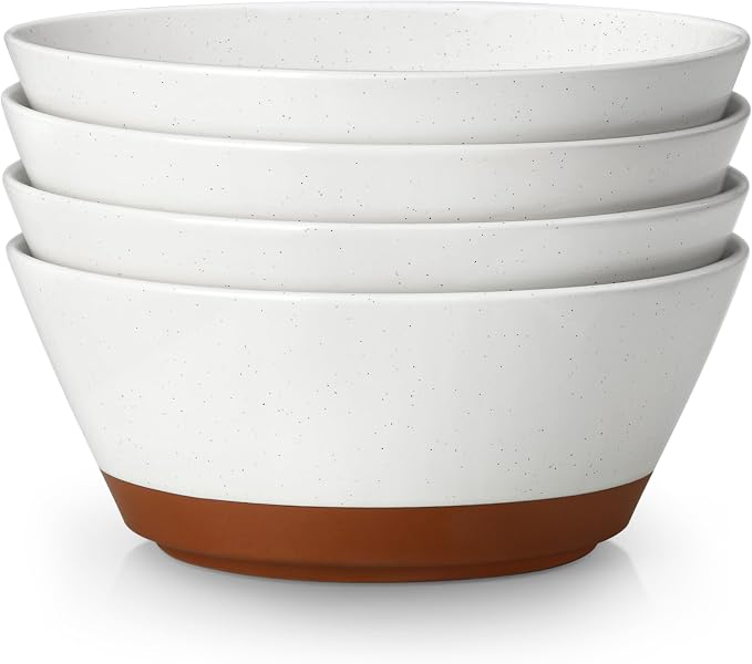 MALACASA Soup Bowls, Ceramic Salad Bowls Set of 4, 36oz Ceramic Bowls | by MALACASA