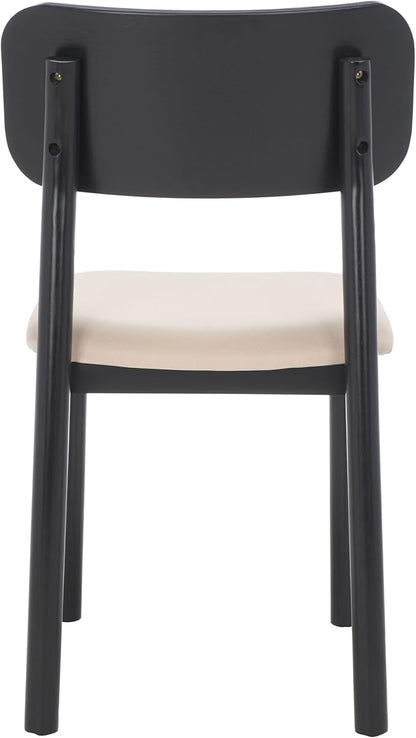 SAFAVIEH Home Collection Egon Coastal Black/White Dining Chair Set of 2