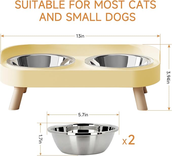 Elevated Cat Bowl, Raised Cat Food and Water Bowl Set - Image 6