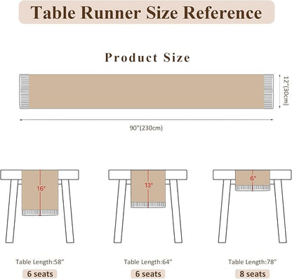 Boho Macrame Table Runner with Tassels 90in White Farmhouse Runner | Macrame - Image 4
