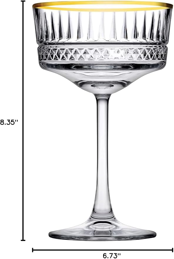Pasabahce Vintage Golden Touch Coupe Glasses Set Of 4 - Image 5