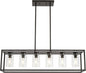 XILICON Dining Rooms Oil Rubbed Bronze Chandeliers,Kitchen Island Farmhouse Lighting Fixture Industrial Rustic Ceiling Hanging 6 Light Modern Pendant Light with Glass Shade