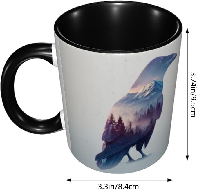 FyLybois Crow Coffee Mug 11 Ounce Mugs Ceramic Tea Cup Drinking Water Cups | - Image 3