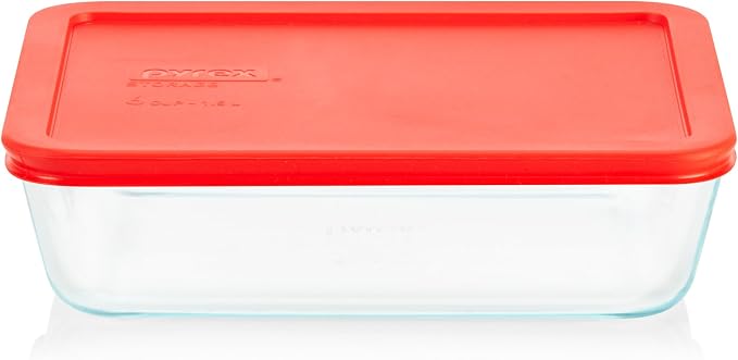 Pyrex Simply Store Glass Food Storage Container, Snug Fit Non-Toxic Plastic by Pyrex