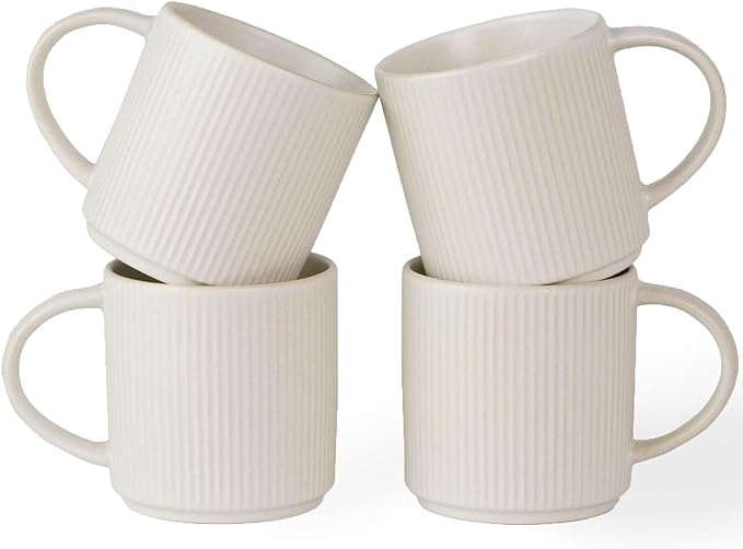 famiware Coffee Mug Set for 4, Star 12 oz Catering Mugs Cup Set by Famiware