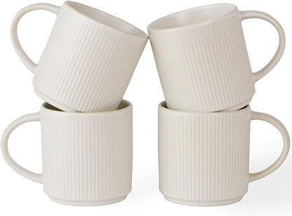 famiware Coffee Mug Set for 4, Star 12 oz Catering Mugs Cup Set by Famiware