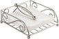 Napkin Holders for Table Metal Napkin Holder for Kitchen with Weight Arm Flat Napkin Dispenser Stainless Steel Lavish Home Hotel Decorative Holder Silver Chrome(7" L X 7" W X 2.5" H)