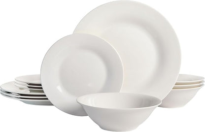 Gibson Home Zen Buffet Round 12 Piece Porcelain Chip and Scratch Resistant by GibsonHomewares