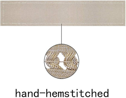 Grelucgo Handmade Hemstitched Polyester Rectangle Table Runners - Image 3