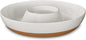 Mora Ceramic Chips and Dip Serving Tray: Large Divided Party Bowl Set for Chips & Salsa, Veggies & Dip, Fruit, Snacks, Entertaining, Hosting, etc. Minimalist Design for the Modern Hostess - White