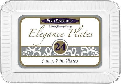 Party Essentials Elegance Quality Hard Plastic 5 x 7-Inch Rectangular Appetizer - Image 2