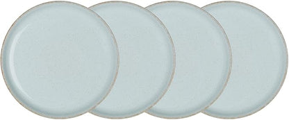 Denby - Heritage Pavillion Medium Plates Set of 4-8.25in Blue Scratch & Chip Resistant Dinner, Lunch, Salad Plates For Everyday Use - Ceramic Stoneware Tableware Dish - Dishwasher & Microwave Safe