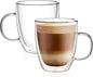 CNGLASS Double Wall Glass Coffee Mugs 12 oz, Insulated Glass Coffee Cups by CNGLASS