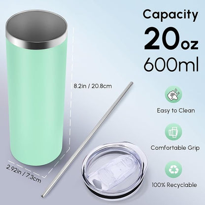 Volhoply 12 Pack Skinny Tumblers - Image 2