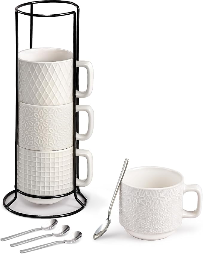 Stackable Coffee Mug Set of 4 by SPIPER