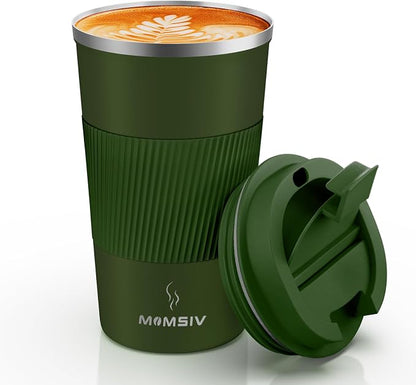 MOMSIV 17oz Travel Coffee Mug, Insulated Coffee Cup by MOMSIV