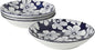 Gibson Home Heritage Sky 4-Piece Pasta Bowl Set, 8 Inch Round Stoneware Bowls by GibsonHomewares