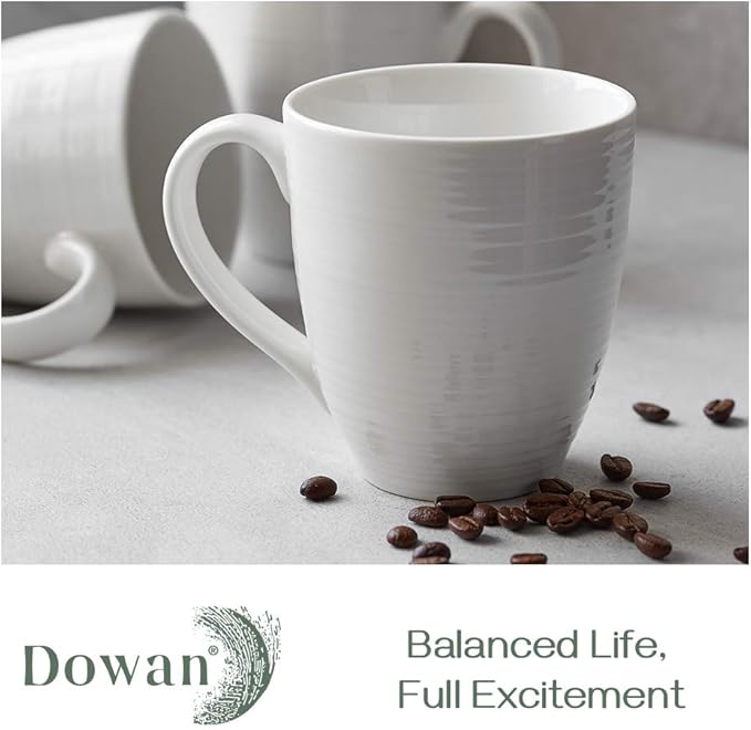 DOWAN Coffee Mugs, 17 Oz Coffee Mug Set of 6, Corrugated Tea Mugs - Image 2