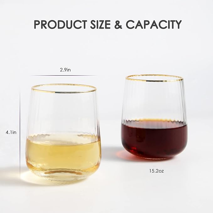 Lysenn Stemless Wine Glasses Set of 4 - Image 2
