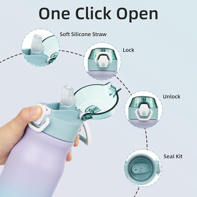 BJPKPK 25 oz Insulated Water Bottle, Stainless Steel Flask | Leak Proof Locking - Image 3