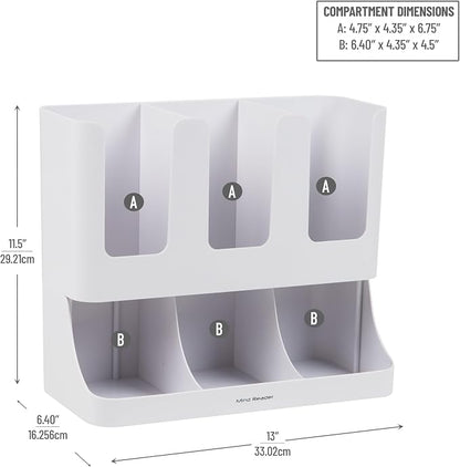 Mind Reader 6 Compartment Upright Breakroom Coffee Condiment and Cup Storage - Image 3