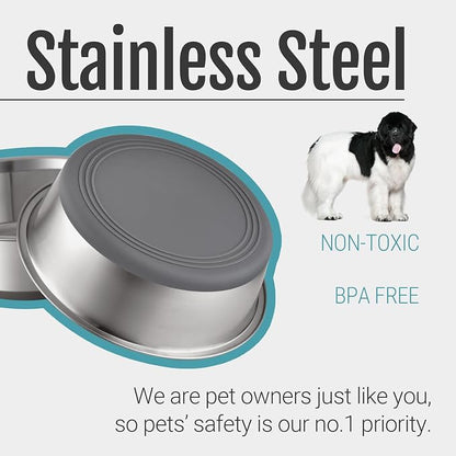 Nonslip Stainless Steel Dog Bowls, 11.4 US Cup, Dishwasher safe, Stackable - Image 2