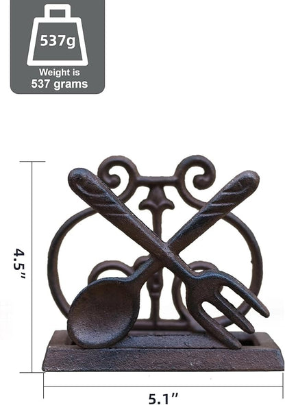 Exquisite Vintage Cast Iron Napkin Holder With Playful Standing Animal Motif - Elevate Elegance And Functionality In Your Table Setting (Tableware)