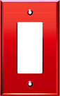 LIDER Reflective Acrylic Decorator Wall Plate, Mirrored Light Switch Plate, Plexiglass Outlet Cover, Acrylic Glass, Oversized 1-Gang 5.25" x 3.44", LWP-31O-ARD, Red