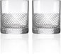 Rolf Glass Bourbon Street On the Rocks Glass | Set of 2 Etched 10oz Whiskey Glasses | Made in America | Lead-Free Glass | Diamond-Wheel Engraved and Polished | Modern Luxury Glassware