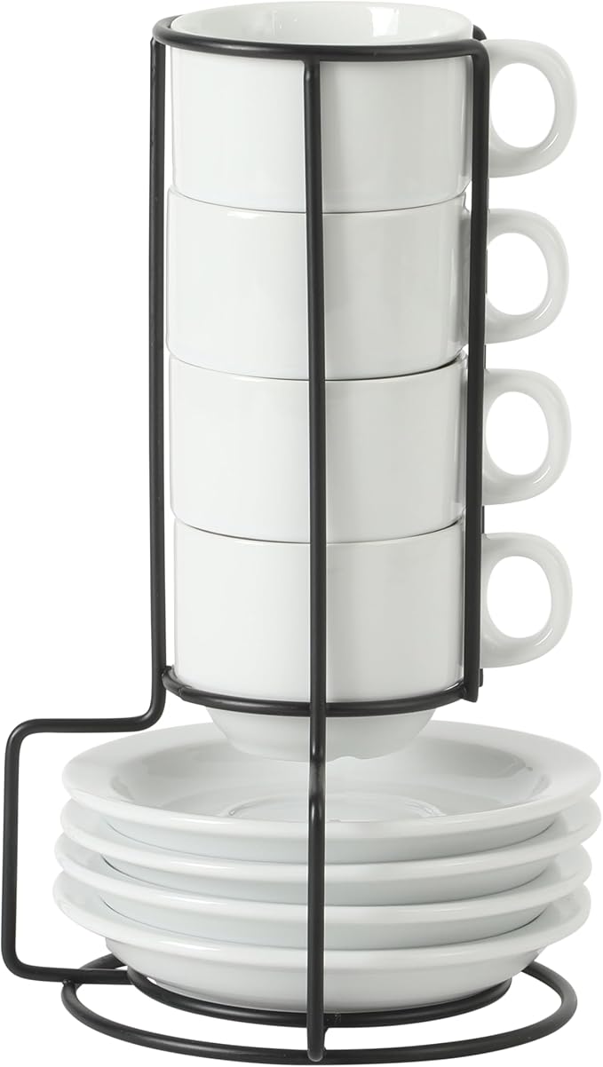 Gibson Home Gracious Dining 3-Ounce Espresso Cups Set of 4, Small Stackable by GibsonHomewares