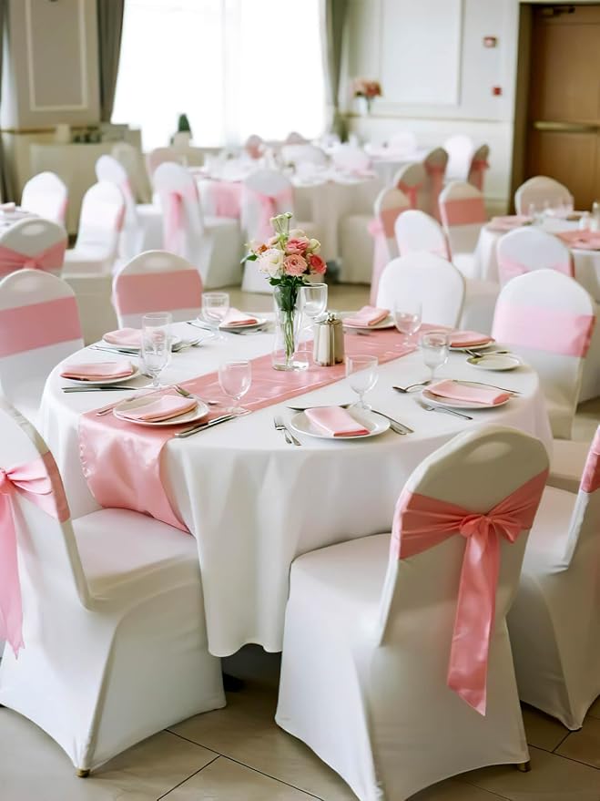 Rose Gold Table Runners 16 Pack 12x108 inch Silk Satin Smooth Fabric | Satin - Image 6