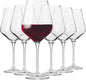 Krosno Classic Red Wine Glasses Set of 6 pieces, 16.6 oz, Avant-Garde Collection, Crystal Glass Thin Rim Long Stem Unique Elegant Premium, Dishwasher Safe, Made in Europe