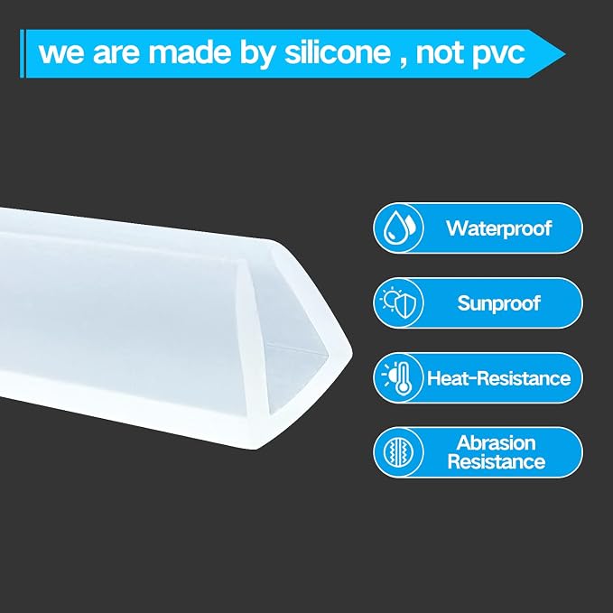 Clear Rubber Edge Trim, U Channel Silicone Rubber Edge Trim, 1/4" Slot - Image 3