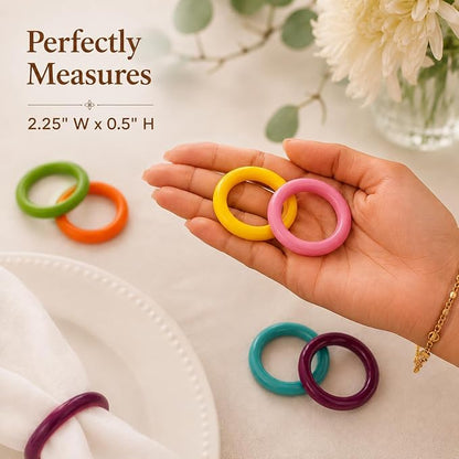 Pastel Epoxy Resin Napkin Rings, rust-resistant, 2.25x2.25x0.5 in, farmhouse - Image 4