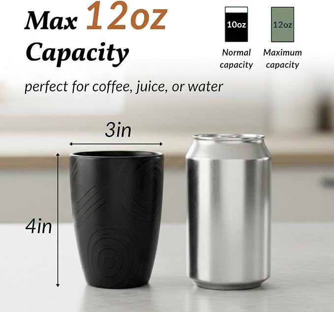 Homienly Wheat Straw Drinkware 12oz Unbreakable Drinking Glasses 6-Piece - Image 2