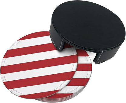 6 Pcs Christmas Valentine's Day Decoration Red and White Stripes Leather - Image 5