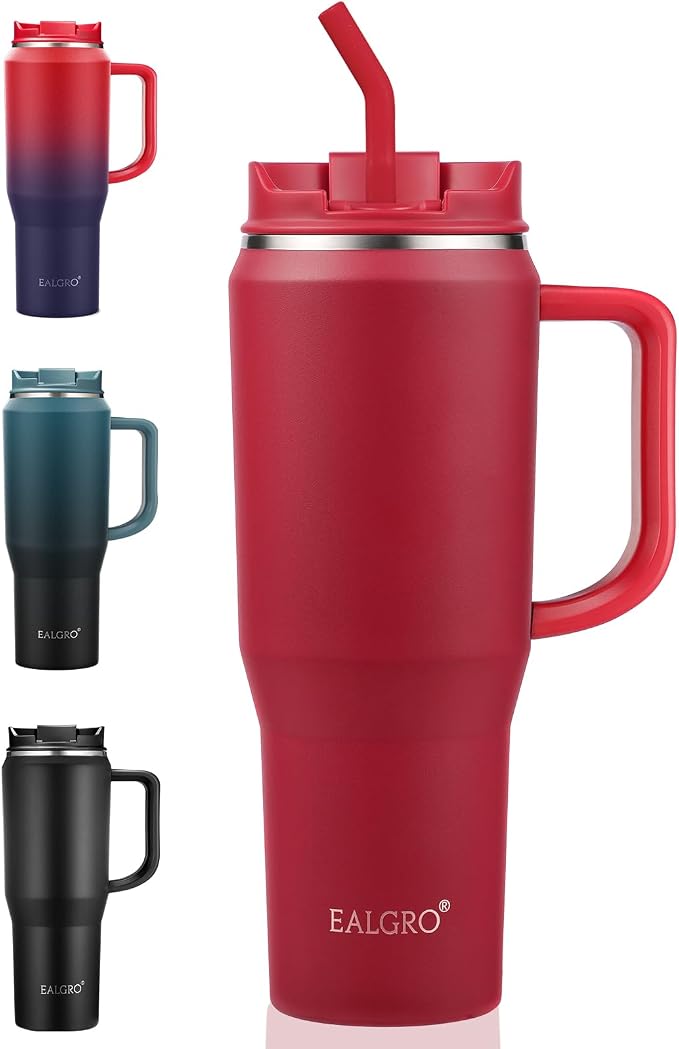 EALGRO 40 oz Tumbler with Handle, Insulated Tumblers with Lid and Straw | by EALGRO