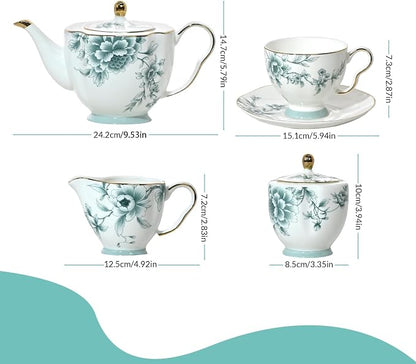 ACMLIFE Tea Set for Adults, Vintage Floral Tea Cup Set - Image 9