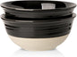 HASENSE Porcelain Serving Bowls, 60 oz Salad Mixing Bowls Set of 2, 8.5 Inch Large Serving Dishes for Entertaining, Perfect for Salad, Soup, Pasta, and More, Dishwasher Microwave Safe, Black