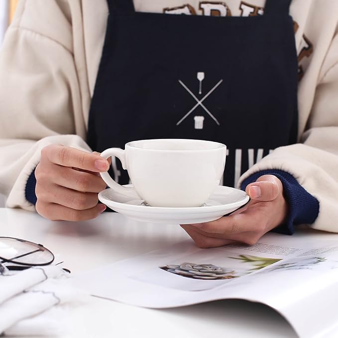 Coffeezone Porcelain Speciality Coffee Cup and Saucer, Small Cappuccino and - Image 2