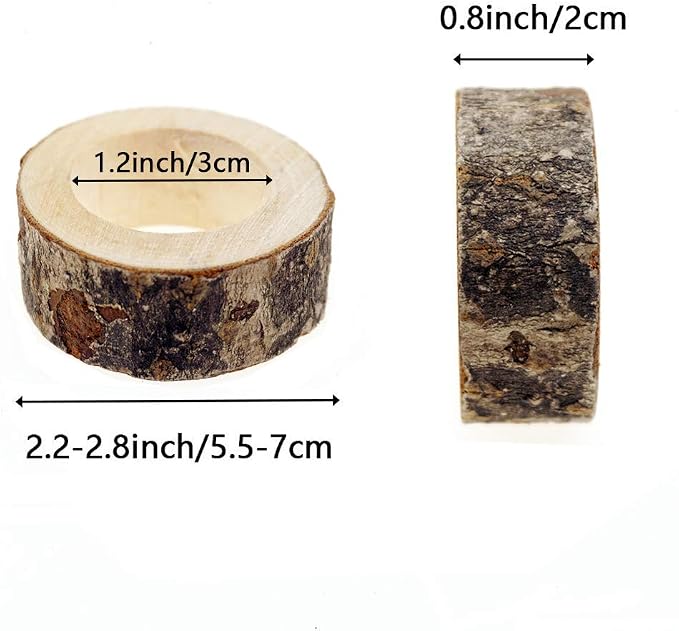 Handcrafted Rustic Wooden Napkin Rings Wood Napkin Holder - Image 2