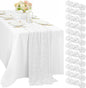 12 Pcs White Cheesecloth Table Runner 10FT Runner by Sunnyline